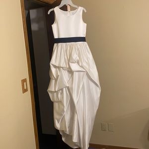 Alfred Angelo girls white satin dress